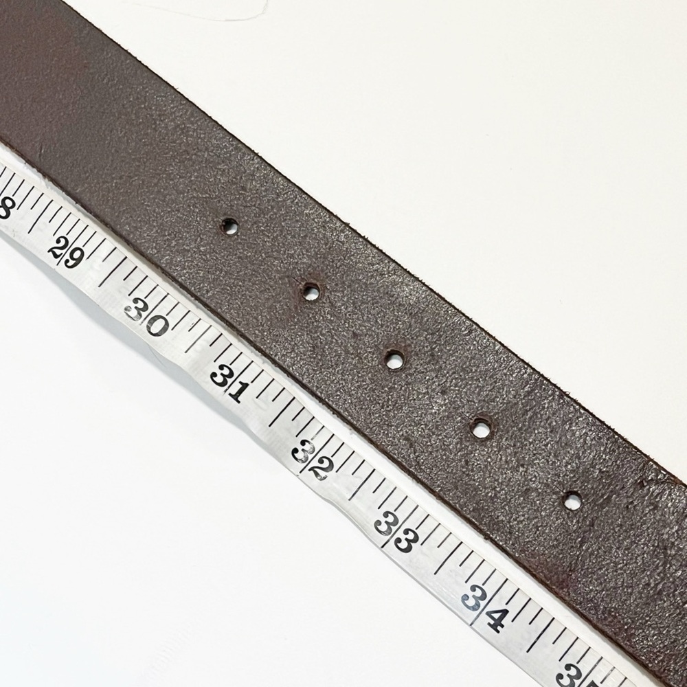 Cabi Brown Wide Leather Belt w/ Brass Crown Buckle. Size (30"-34"). - Picture 8 of 11